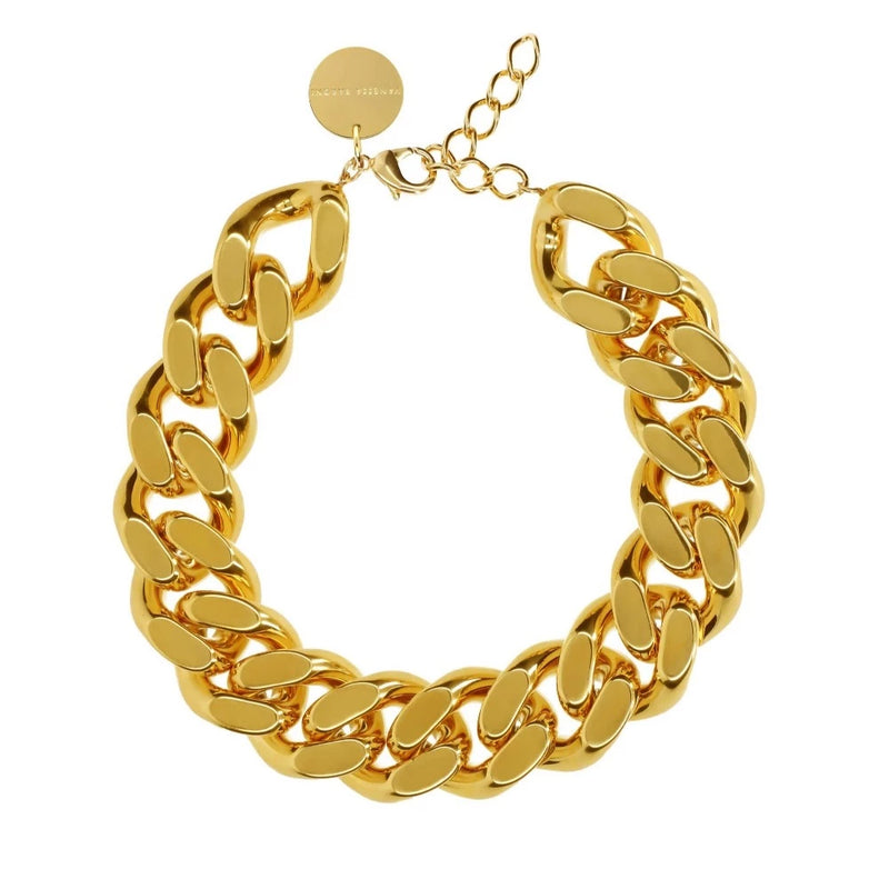 Gold tone green big block stone round pendant Kerala style necklace dj –  dreamjwell